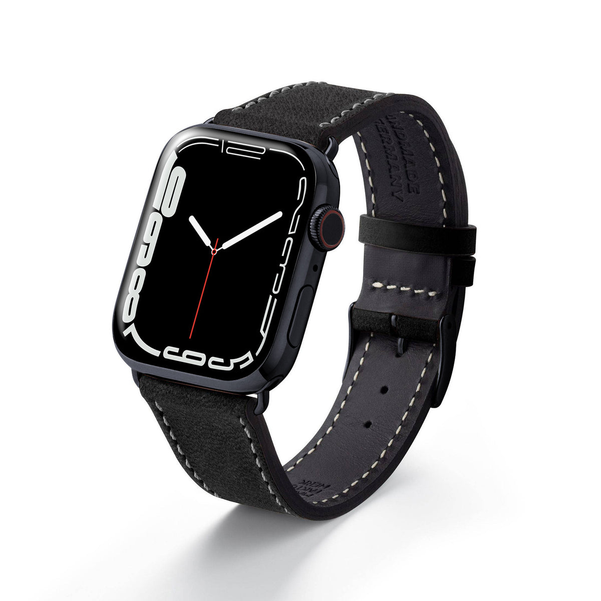 Apple Watch Zacht Leren Bandje &quot;HOHELUFT&quot; - Zwart