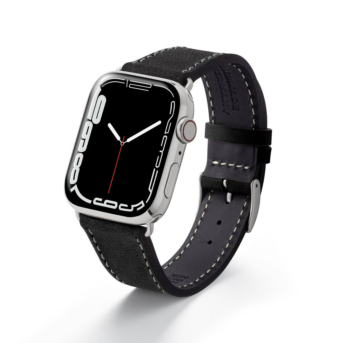 Apple Watch Zacht Leren Bandje &quot;HOHELUFT&quot; - Zwart