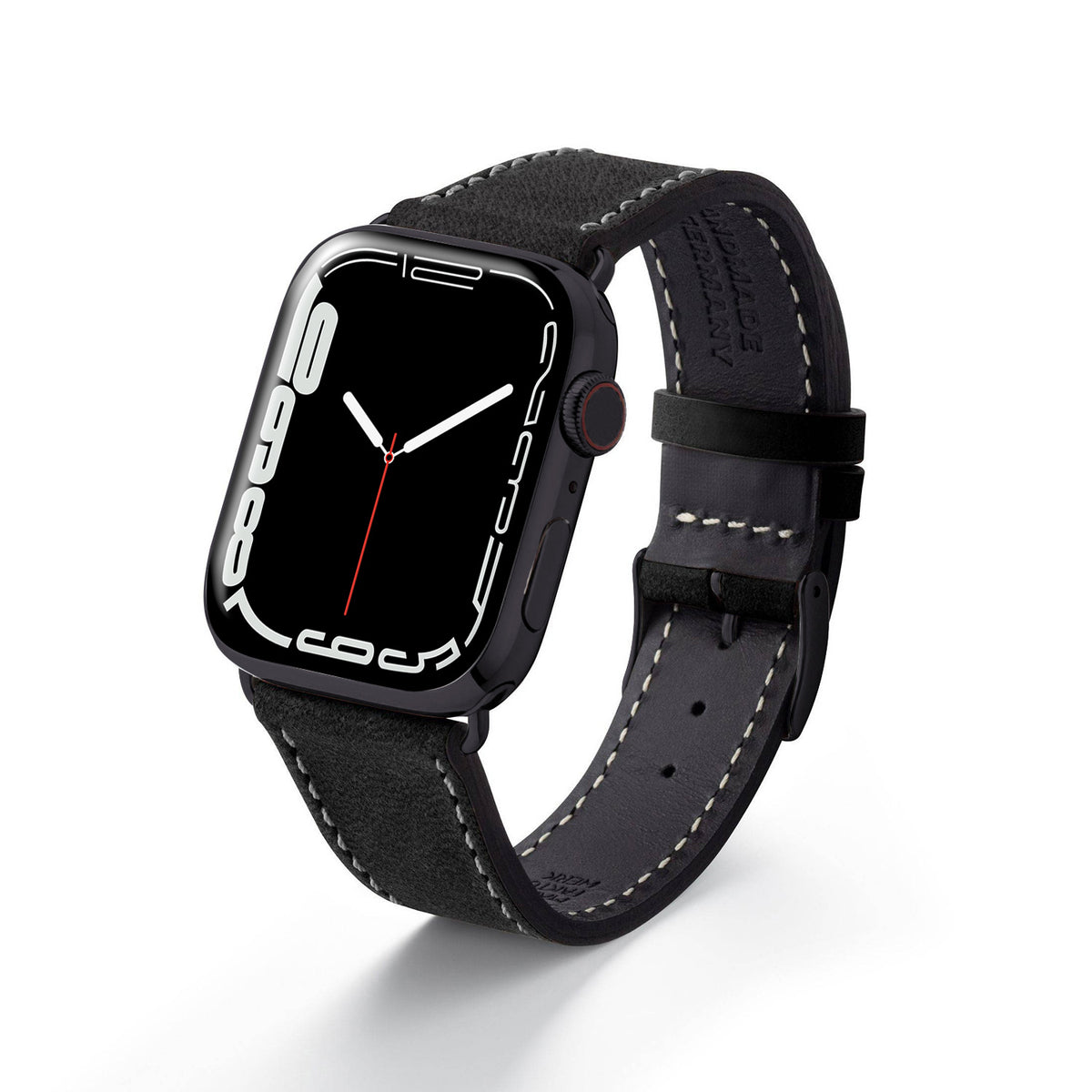 Correa Apple Watch hecha de cuero suave &quot;HOHELUFT&quot; - negro