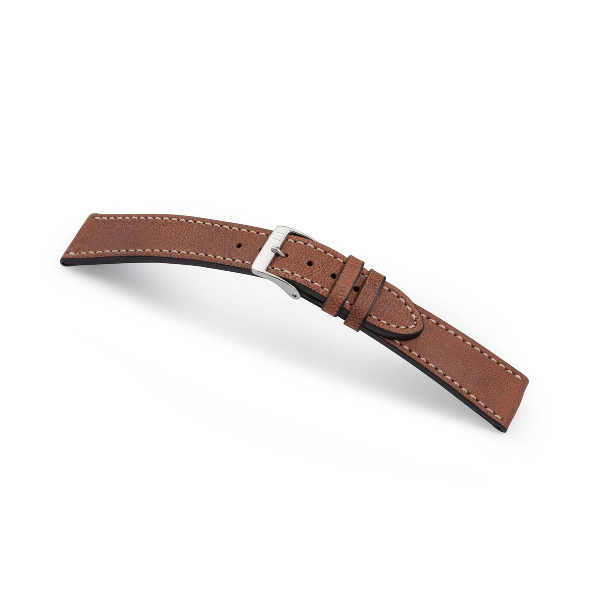 Bracelet montre compatible Tudor Black Bay 58 20 mm &quot;HOHELUFT&quot; (cuir végétal vintage) - fermoir argenté