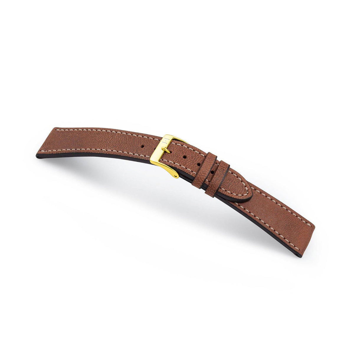 Watch strap &quot;HOHELUFT&quot; (vegetable vintage leather) - golden clasp