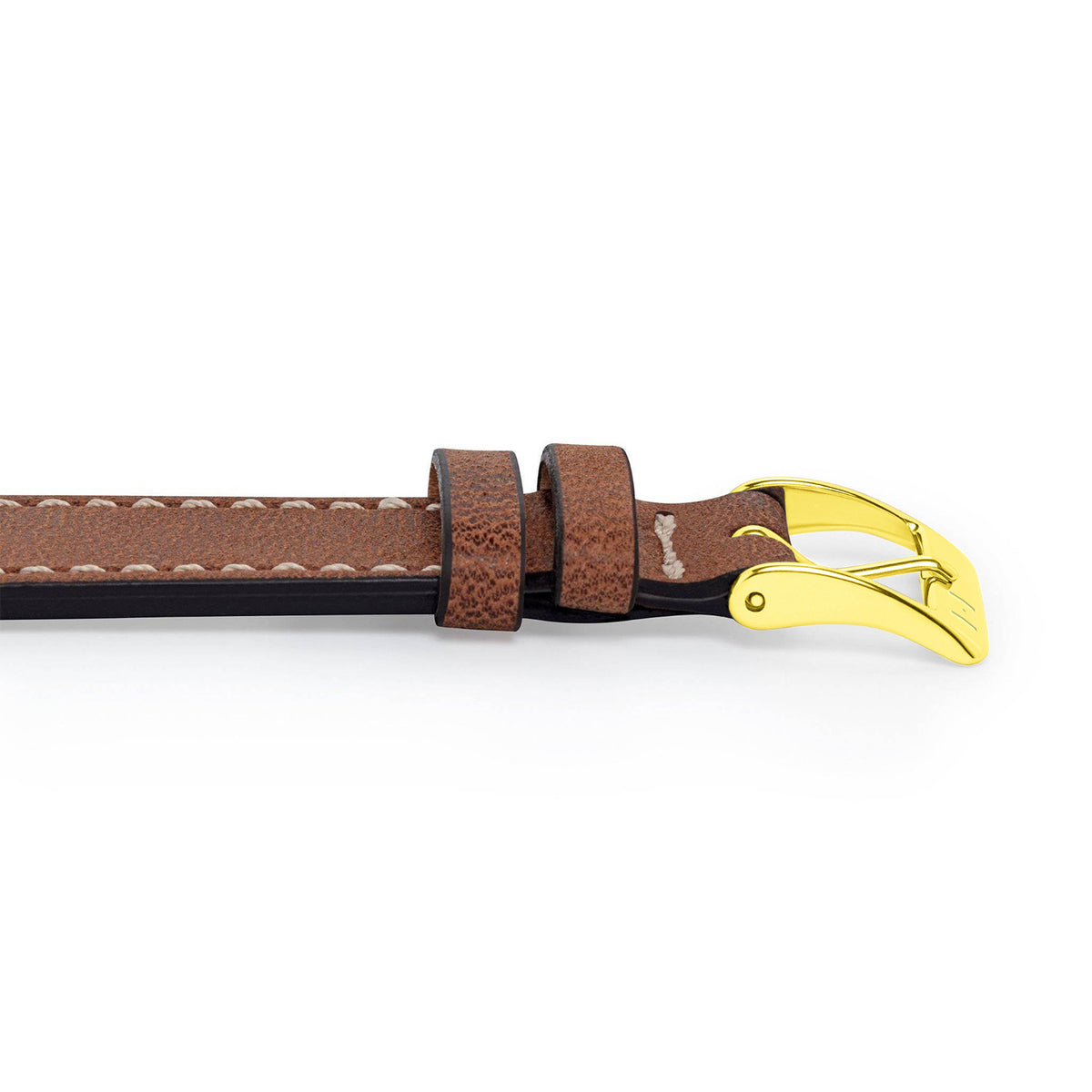 Watch strap &quot;HOHELUFT&quot; (vegetable vintage leather) - golden clasp