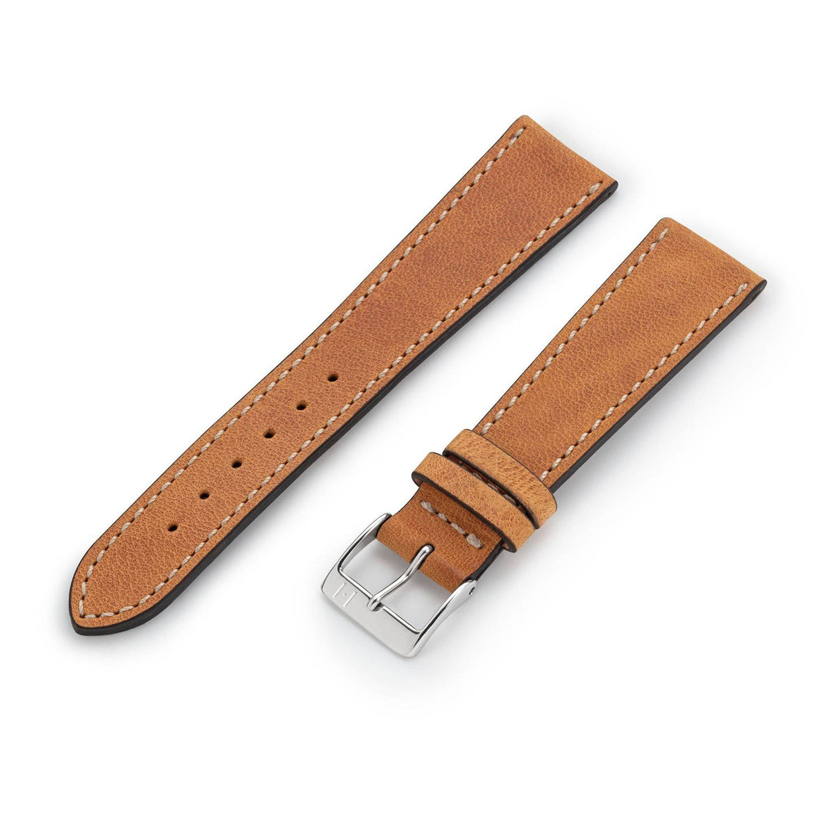 Tudor Black Bay 41 compatible watch strap 22 mm &quot;HOHELUFT&quot; (vegetable vintage leather) - silver clasp