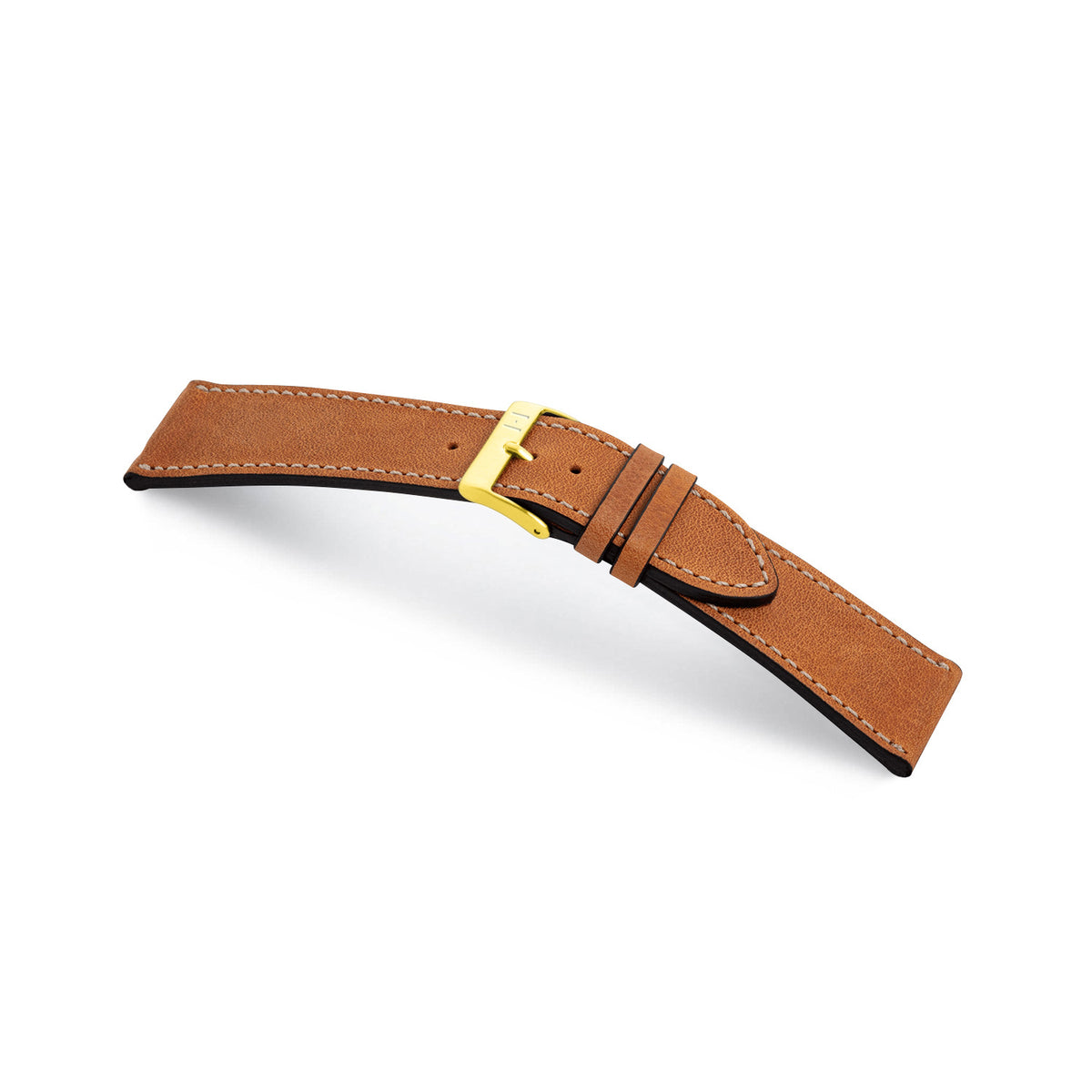 Tudor Black Bay 41 compatible watch strap 22 mm &quot;HOHELUFT&quot; (vegetable vintage leather) - gold clasp