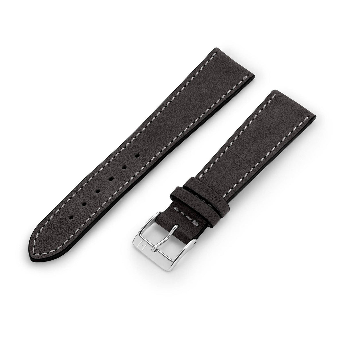 Watch strap &quot;HOHELUFT&quot; (vegetable vintage leather) - silver clasp
