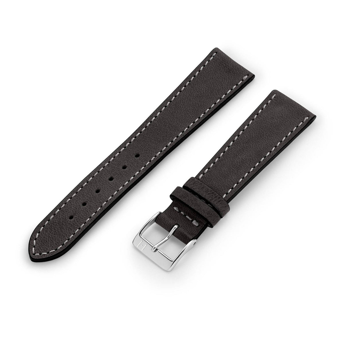 Tudor Black Bay 41 compatible watch strap 22 mm &quot;HOHELUFT&quot; (vegetable vintage leather) - silver clasp