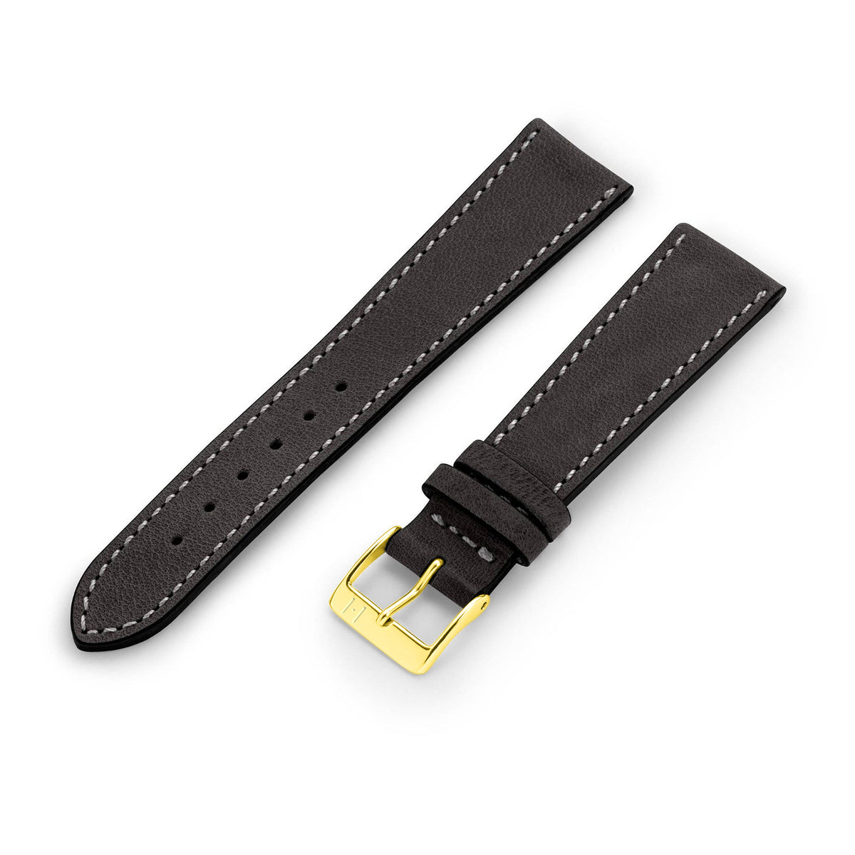Cinturino per orologio compatibile Tudor Black Bay 58 20 mm &quot;HOHELUFT&quot; (pelle vintage vegetale) - chiusura in oro