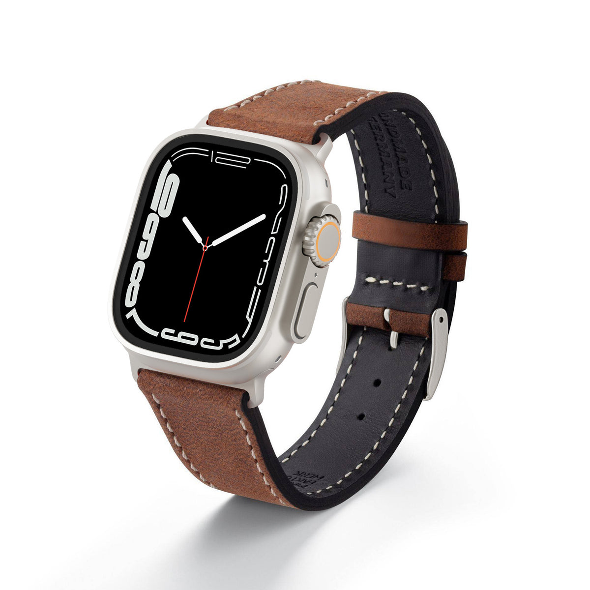 Apple Watch Ultra Armband HOHELUFT aus weichem Leder – Braun