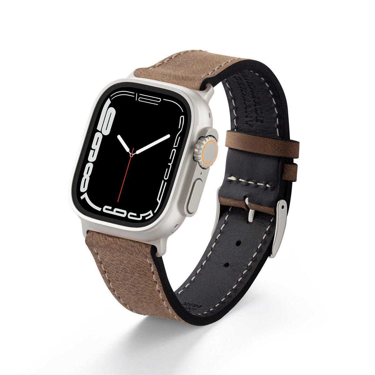 Apple Watch Ultra Armband HOHELUFT aus weichem Leder – Sand