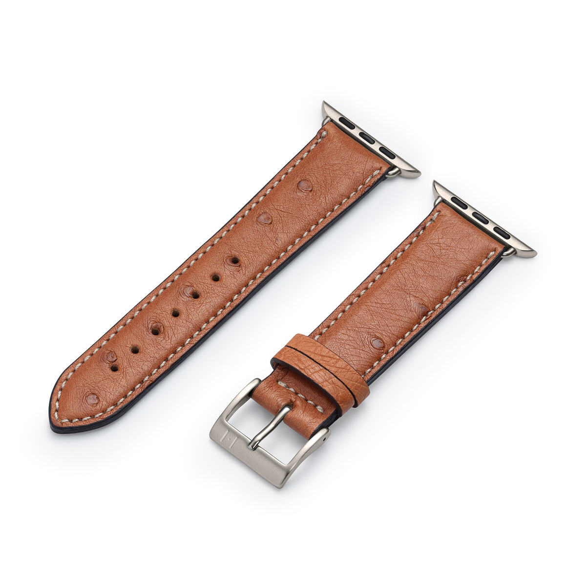 Apple Watch Ultra Armband OBERKASSEL aus Straußenleder – Cognac