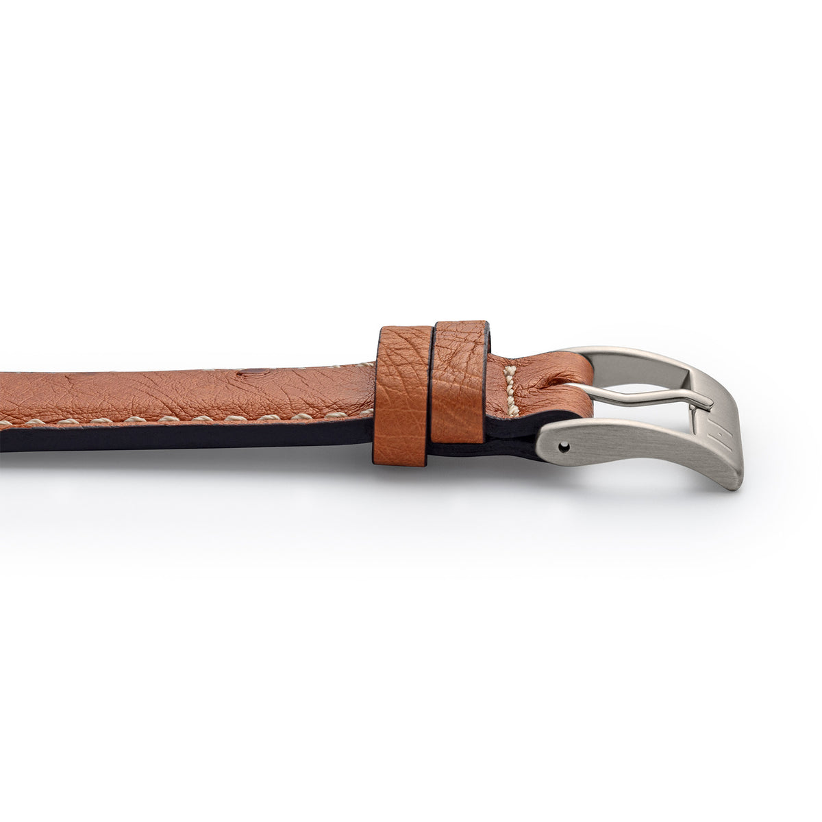 Cinturino in pelle per Apple Watch realizzato in pelle di struzzo &quot;OBERKASSEL&quot; - cognac