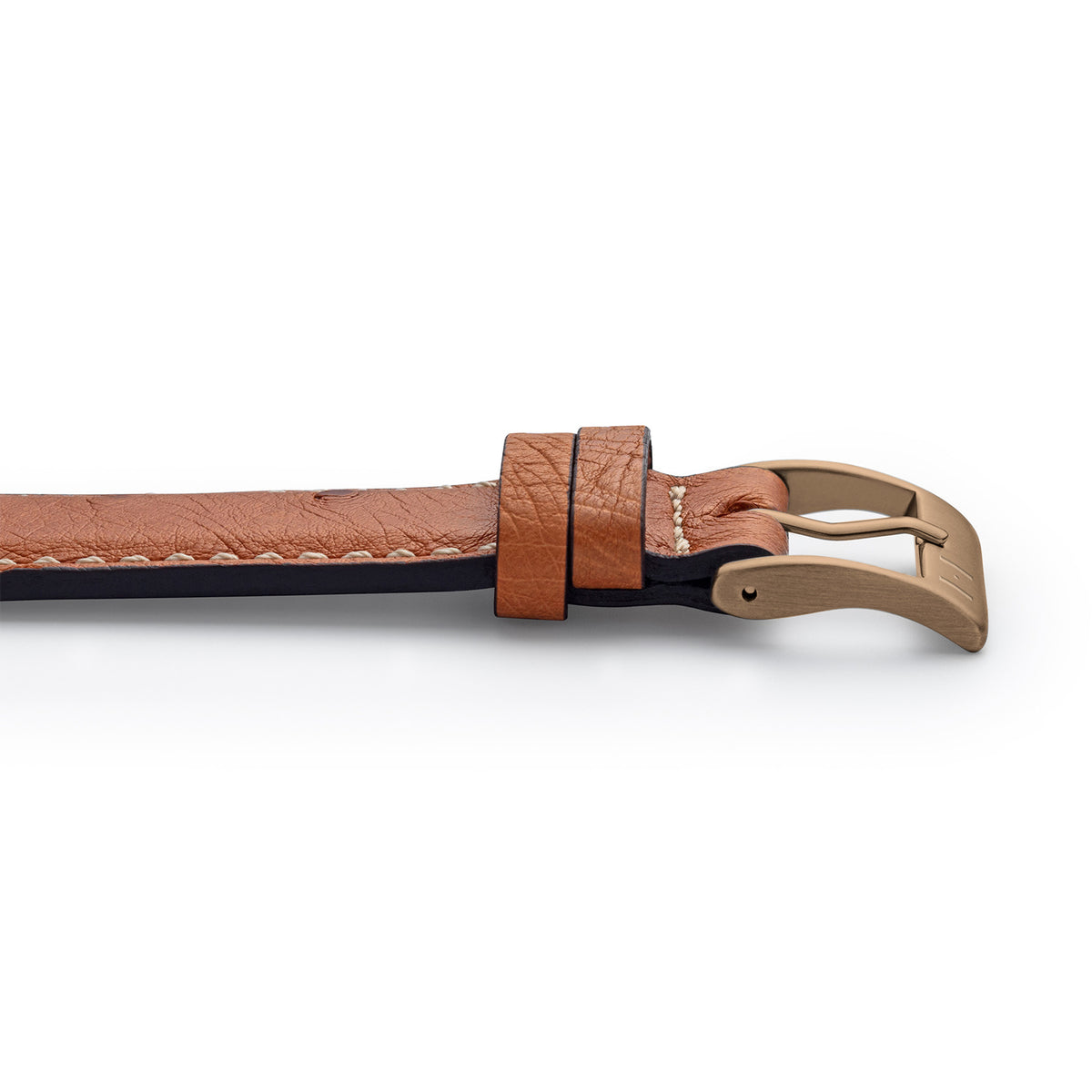 Cinturino in pelle per Apple Watch realizzato in pelle di struzzo &quot;OBERKASSEL&quot; - cognac