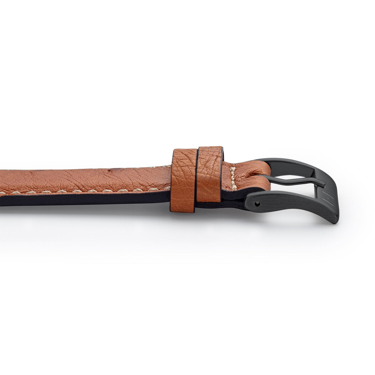 Cinturino in pelle per Apple Watch realizzato in pelle di struzzo &quot;OBERKASSEL&quot; - cognac