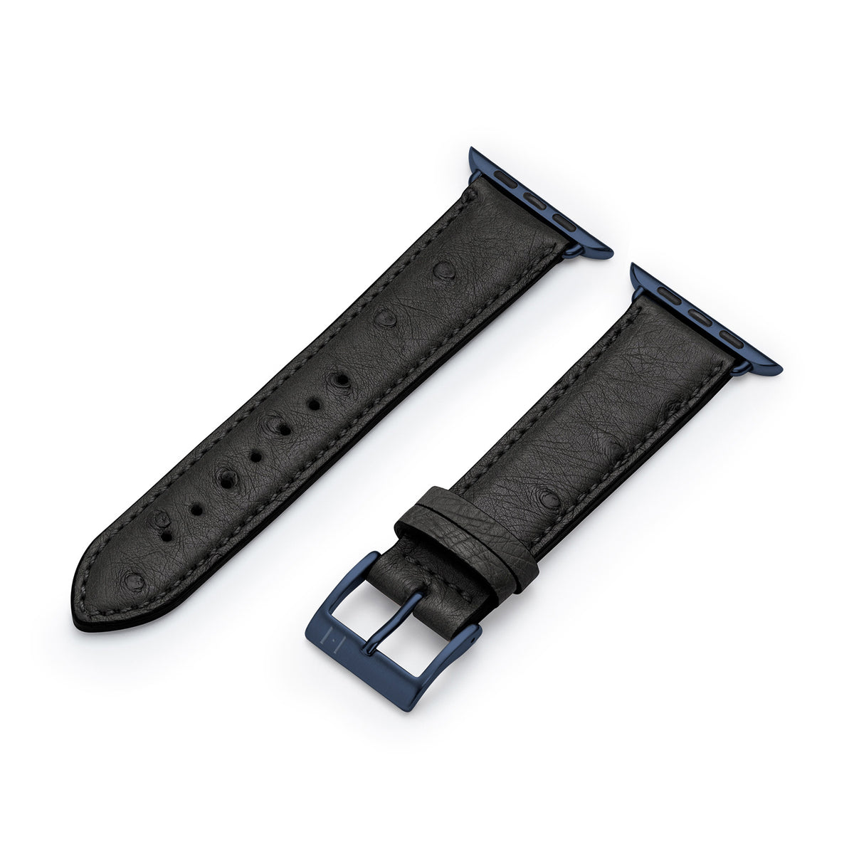 Apple Watch leather strap made of ostrich leather &quot;OBERKASSEL&quot; - black