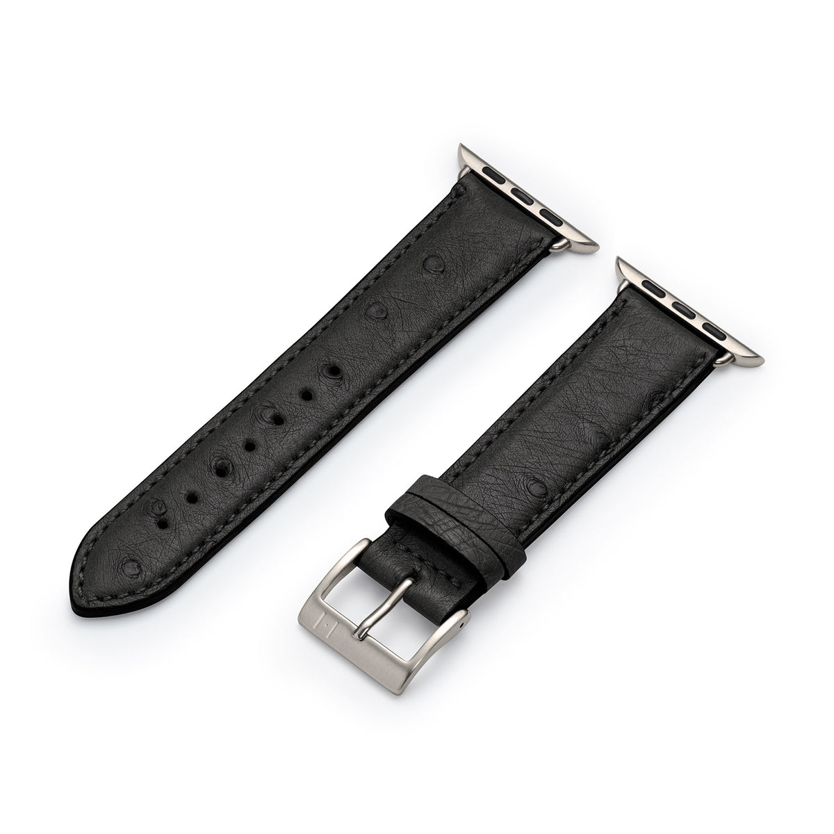 Apple Watch Ultra Armband OBERKASSEL aus Straußenleder – Schwarz