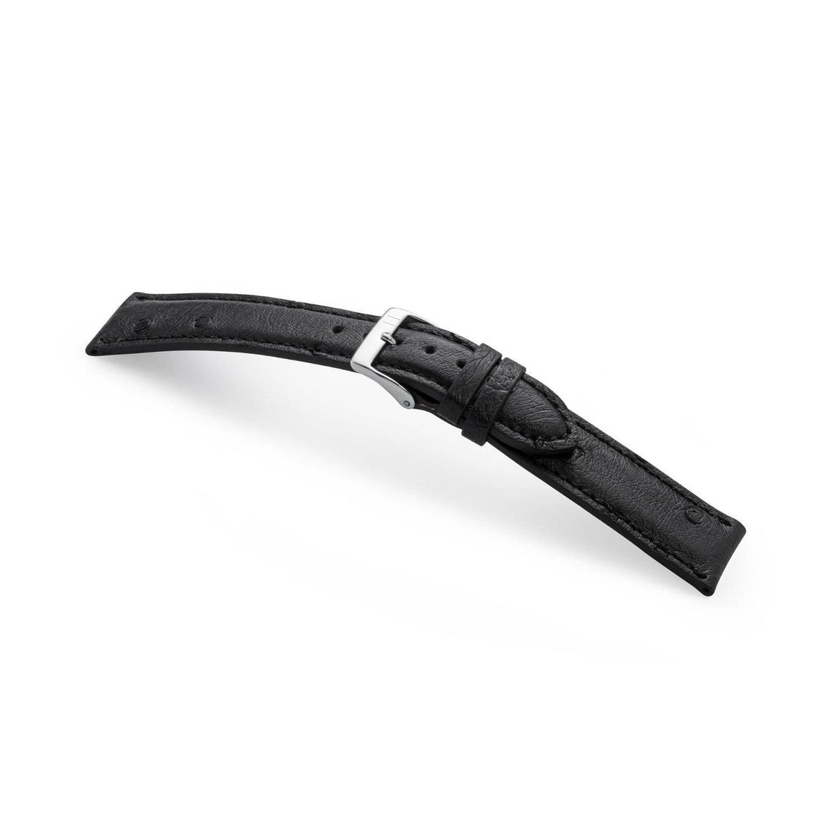 Tudor Black Bay 58 kompatibles Uhrenarmband 20 mm &quot;OBERKASSEL&quot; (Straußenleder) – silberne Schließe