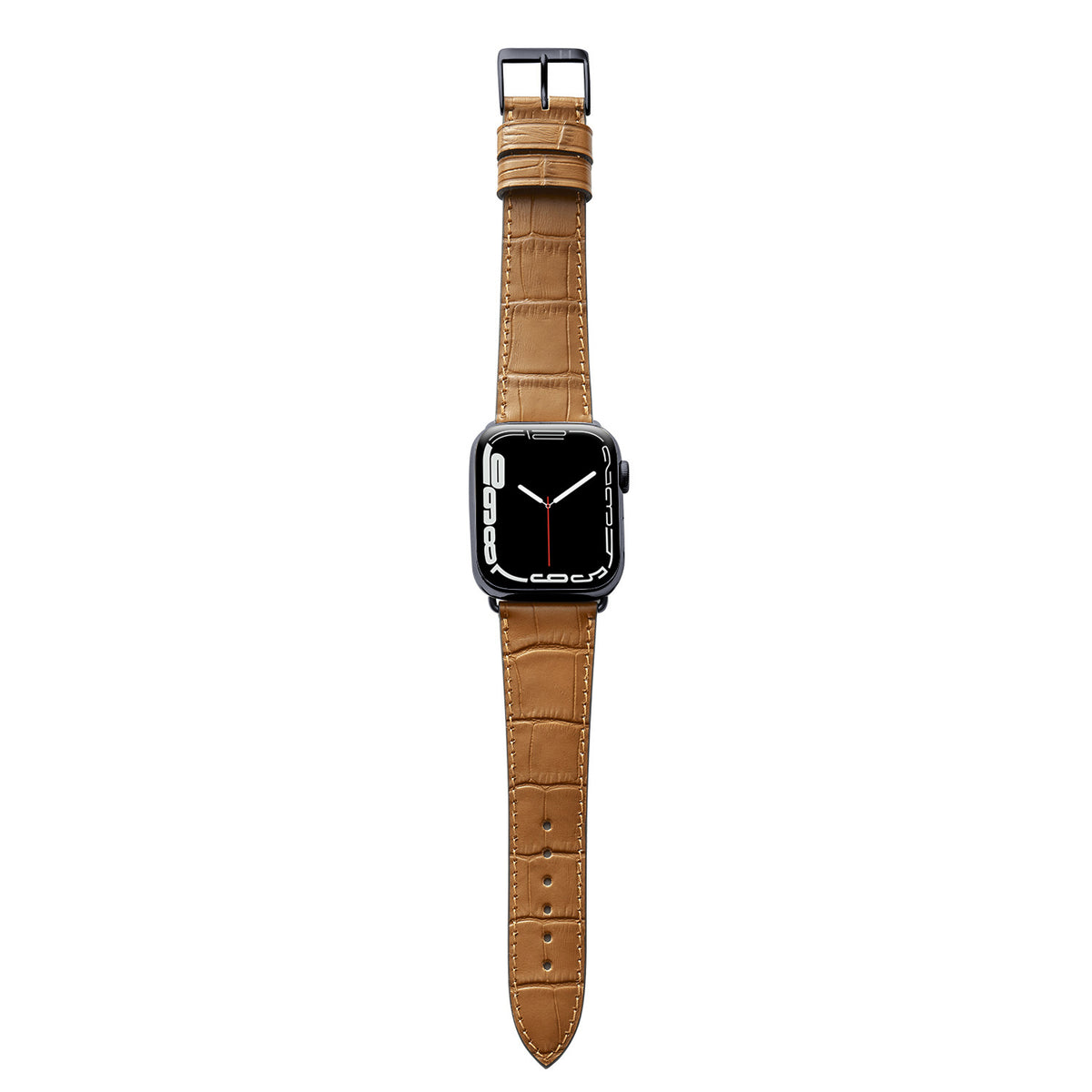 Bracciale Apple Watch con goffratura coccodrillo &quot;ROTHENBAUM&quot; (grana di alligatore su pelle bovina) - cognac