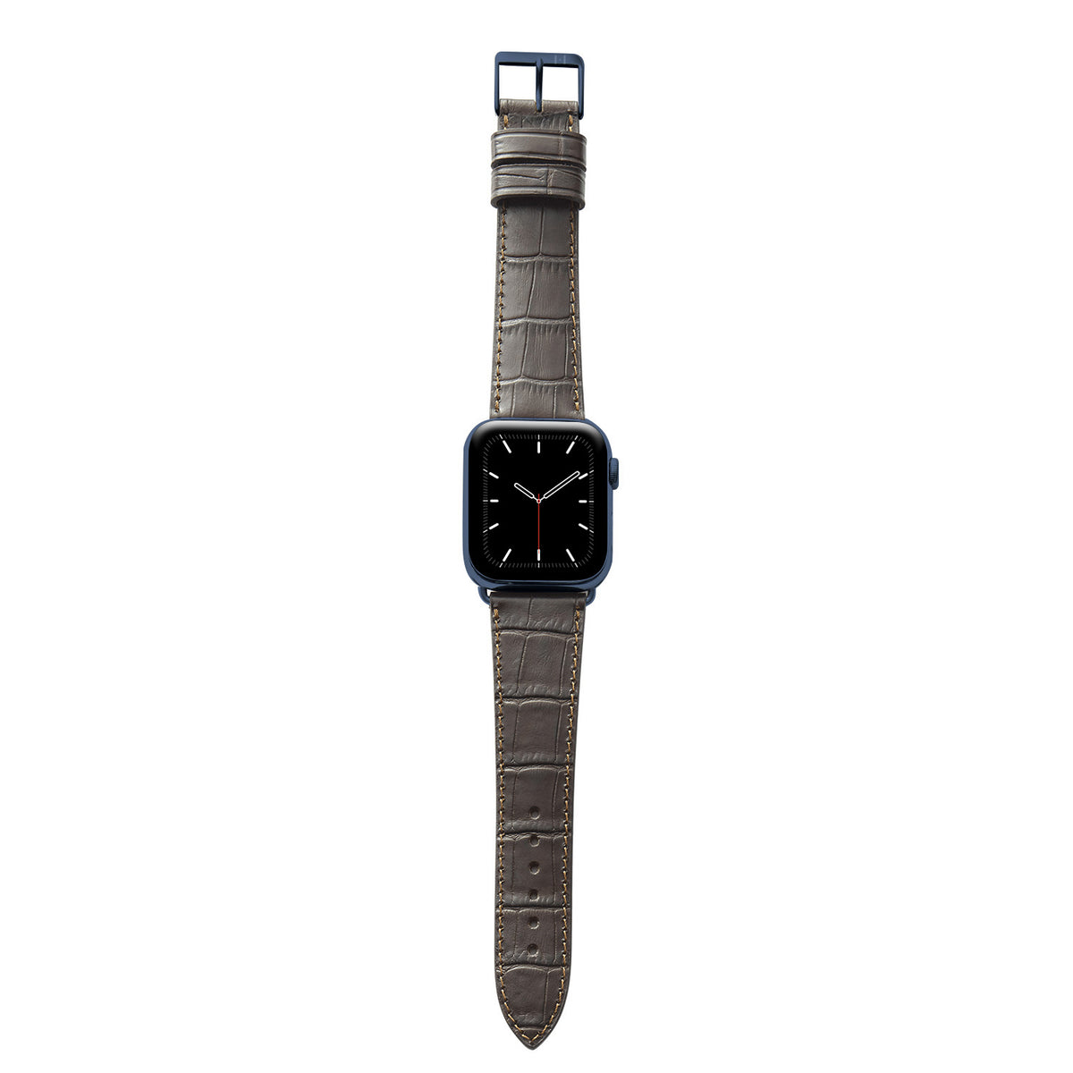 Apple Watch 1-9 Armband mit Kroko-Prägung &quot;ROTHENBAUM&quot; (Alligatornarbung auf Rindsleder) – Mokka