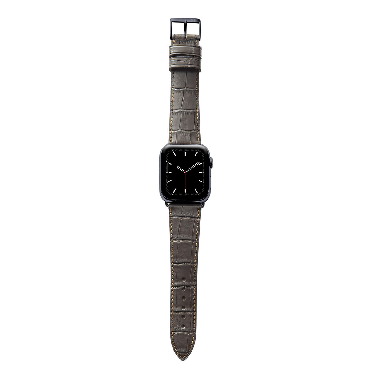 Apple Watch 1-9 Armband mit Kroko-Prägung &quot;ROTHENBAUM&quot; (Alligatornarbung auf Rindsleder) – Mokka