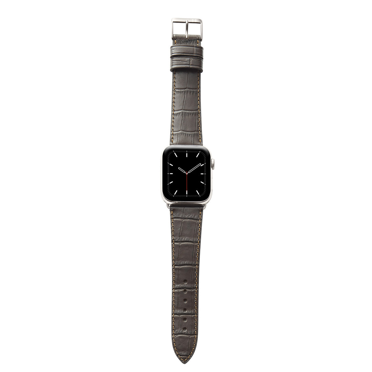 Apple Watch 1-9 Armband mit Kroko-Prägung &quot;ROTHENBAUM&quot; (Alligatornarbung auf Rindsleder) – Mokka
