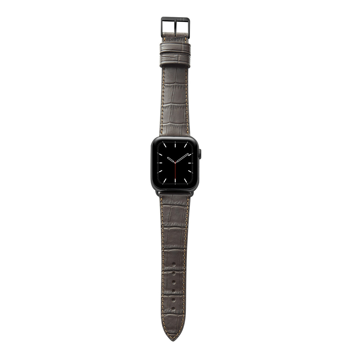 Apple Watch 1-9 Armband mit Kroko-Prägung &quot;ROTHENBAUM&quot; (Alligatornarbung auf Rindsleder) – Mokka