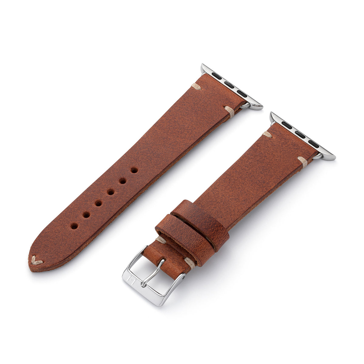 Bracelet en cuir Apple Watch en cuir vintage &quot;ST. PAULI&quot; (peau de vache) - acajou