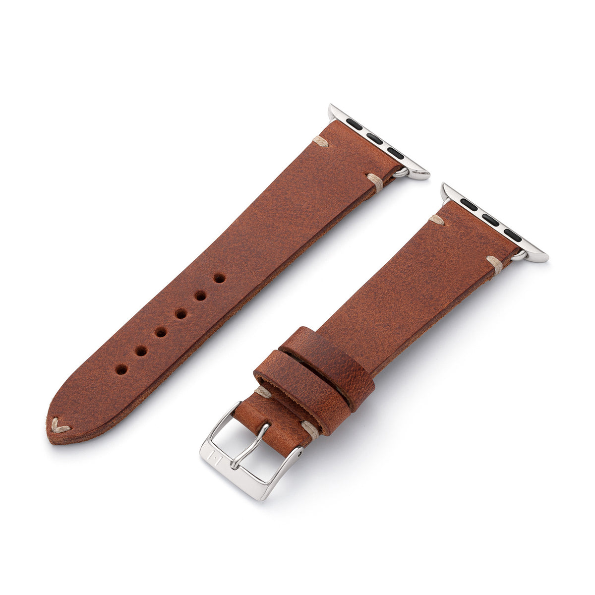 Correa de cuero para Apple Watch hecha de cuero vintage &quot;ST. PAULI&quot; (piel de vaca) - caoba