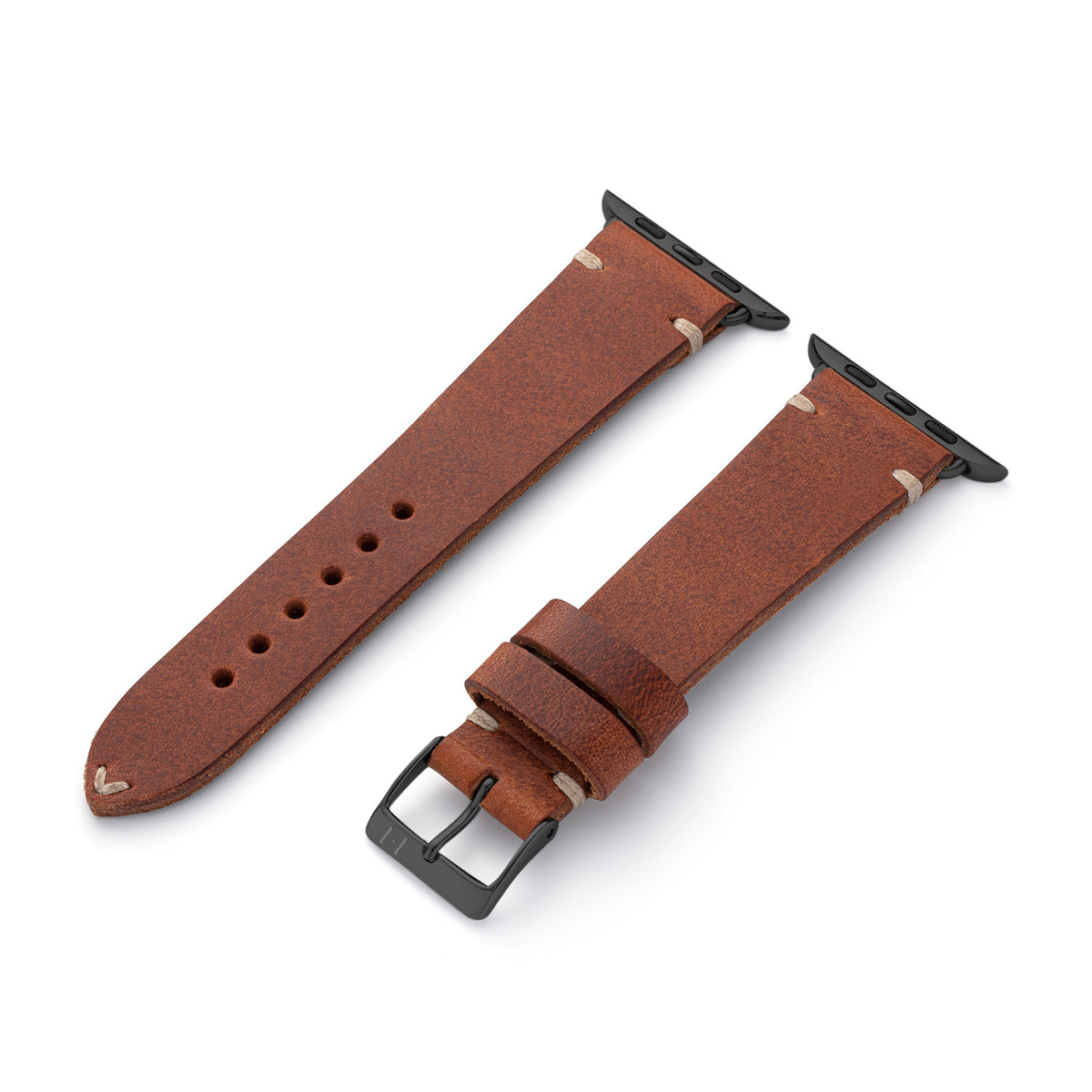 Apple Watch 1-9 Lederarmband aus Vintageleder &quot;ST. PAULI&quot; (Rindsleder) – Mahagoni