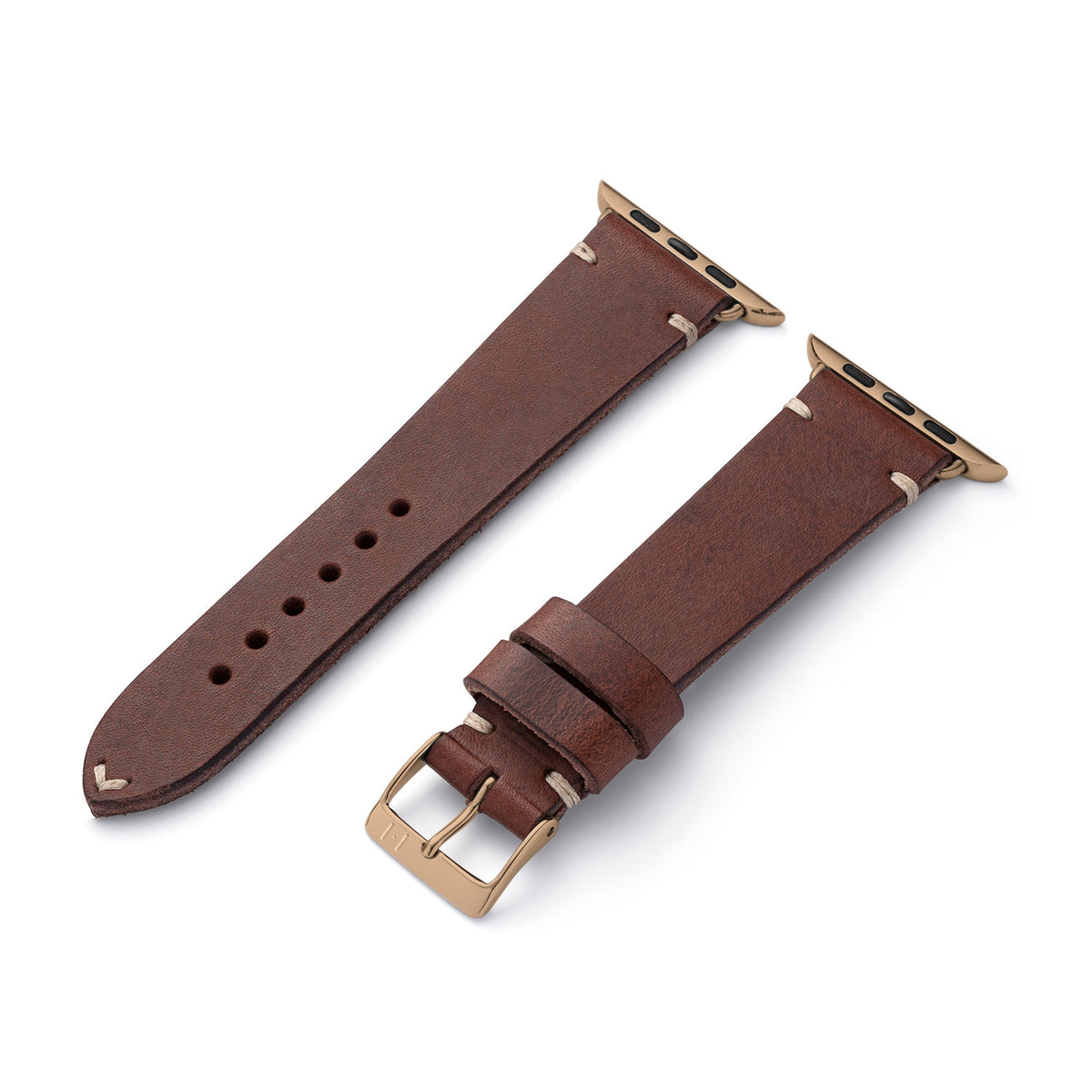 Bracelet en cuir Apple Watch en cuir vintage &quot;ST. PAULI&quot; (peau de vache) - moka