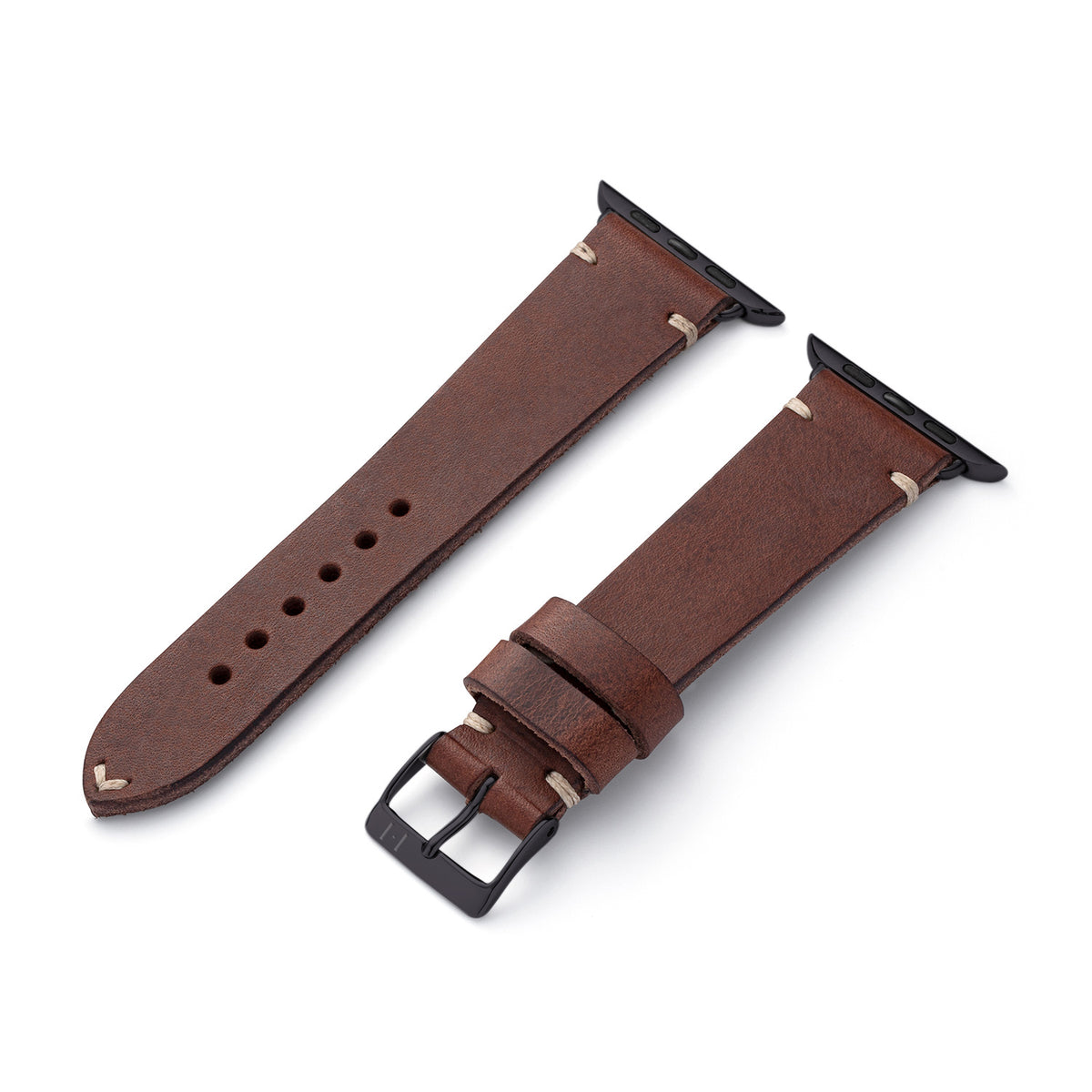 Cinturino in pelle per Apple Watch realizzato in pelle vintage &quot;ST. PAULI&quot; (pelle di vacchetta) - moka