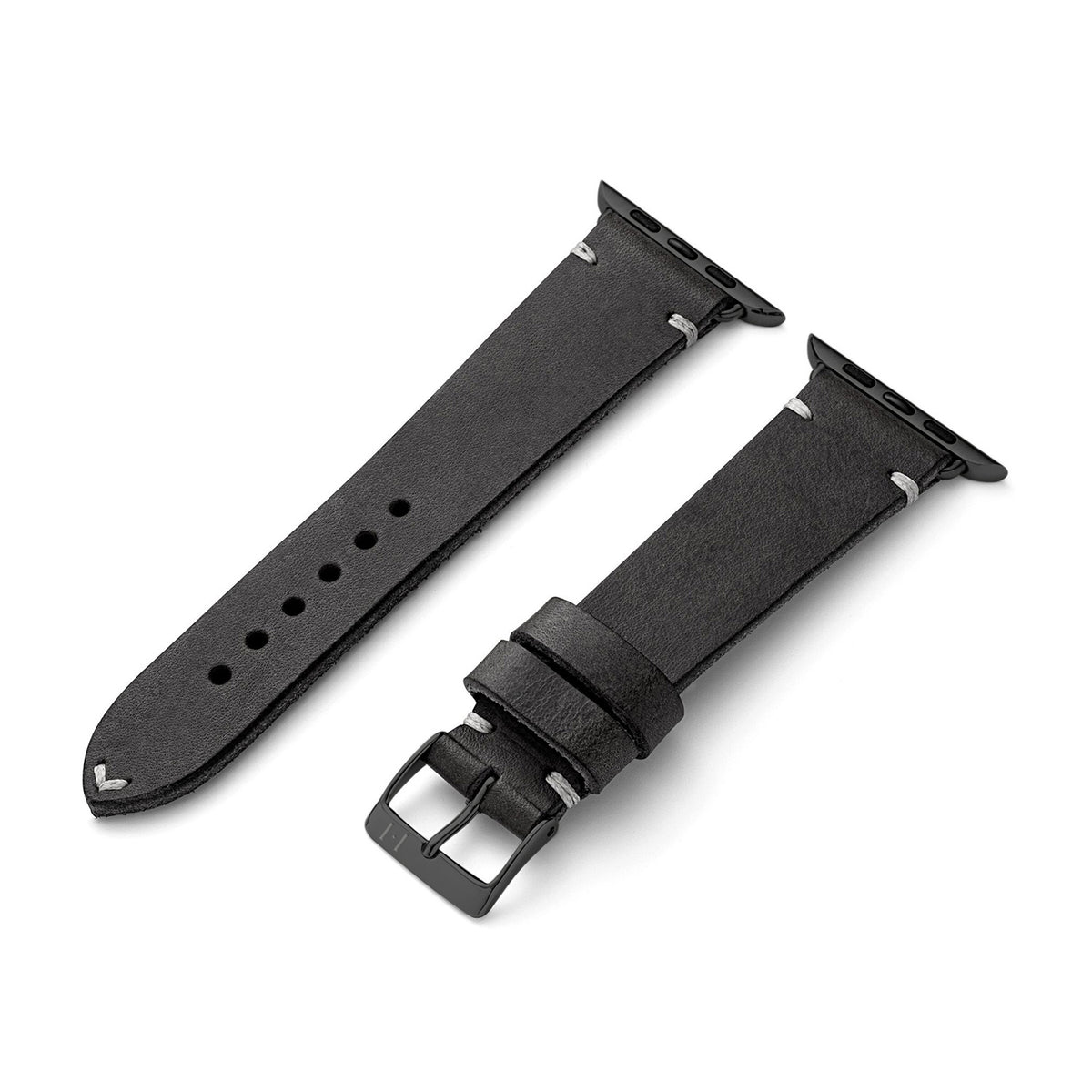 Apple Watch leather strap made of vintage leather &quot;ST. PAULI&quot; (cowhide) - black 