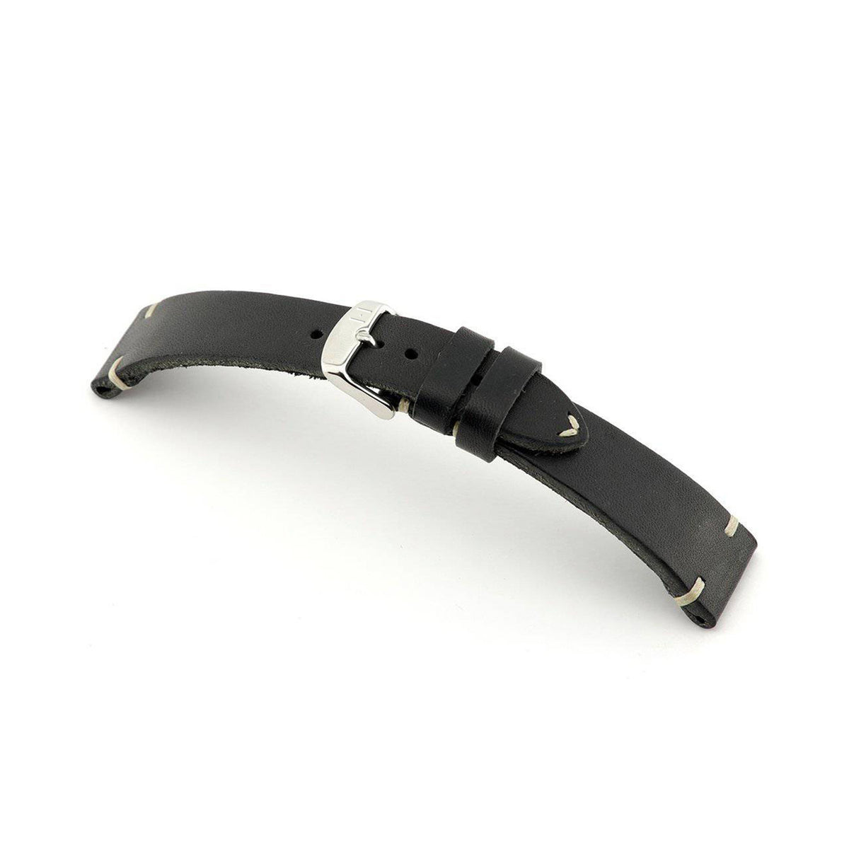 Cinturino per orologio vintage cucito a mano &quot;ST. PAULI&quot; (pelle di vacchetta) - chiusura in argento