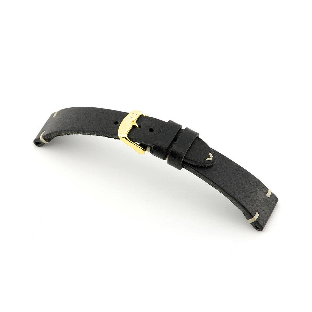 Hand-sewn vintage watch strap &quot;ST. PAULI&quot; (cowhide) - golden clasp