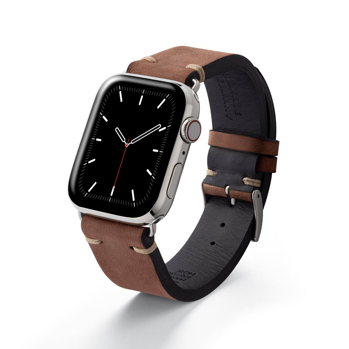 Apple Watch 1-9  Armband Vintage-Strap &quot;UHLENHORST&quot; (Vegetabiles Vintage Leder) – Braun