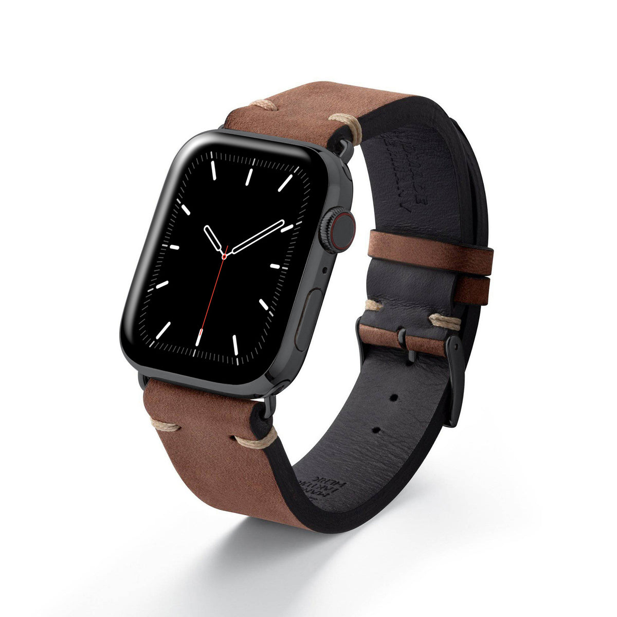Apple Watch 1-9  Armband Vintage-Strap &quot;UHLENHORST&quot; (Vegetabiles Vintage Leder) – Braun