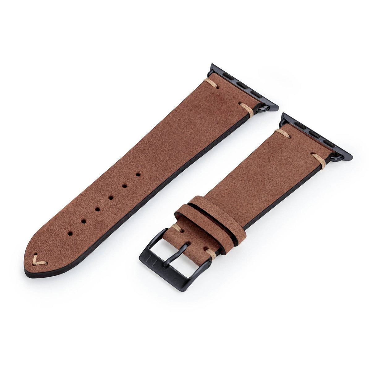 Apple Watch Armband Vintage-Strap &quot;UHLENHORST&quot; (Vegetabiles Vintage Leder) – Braun