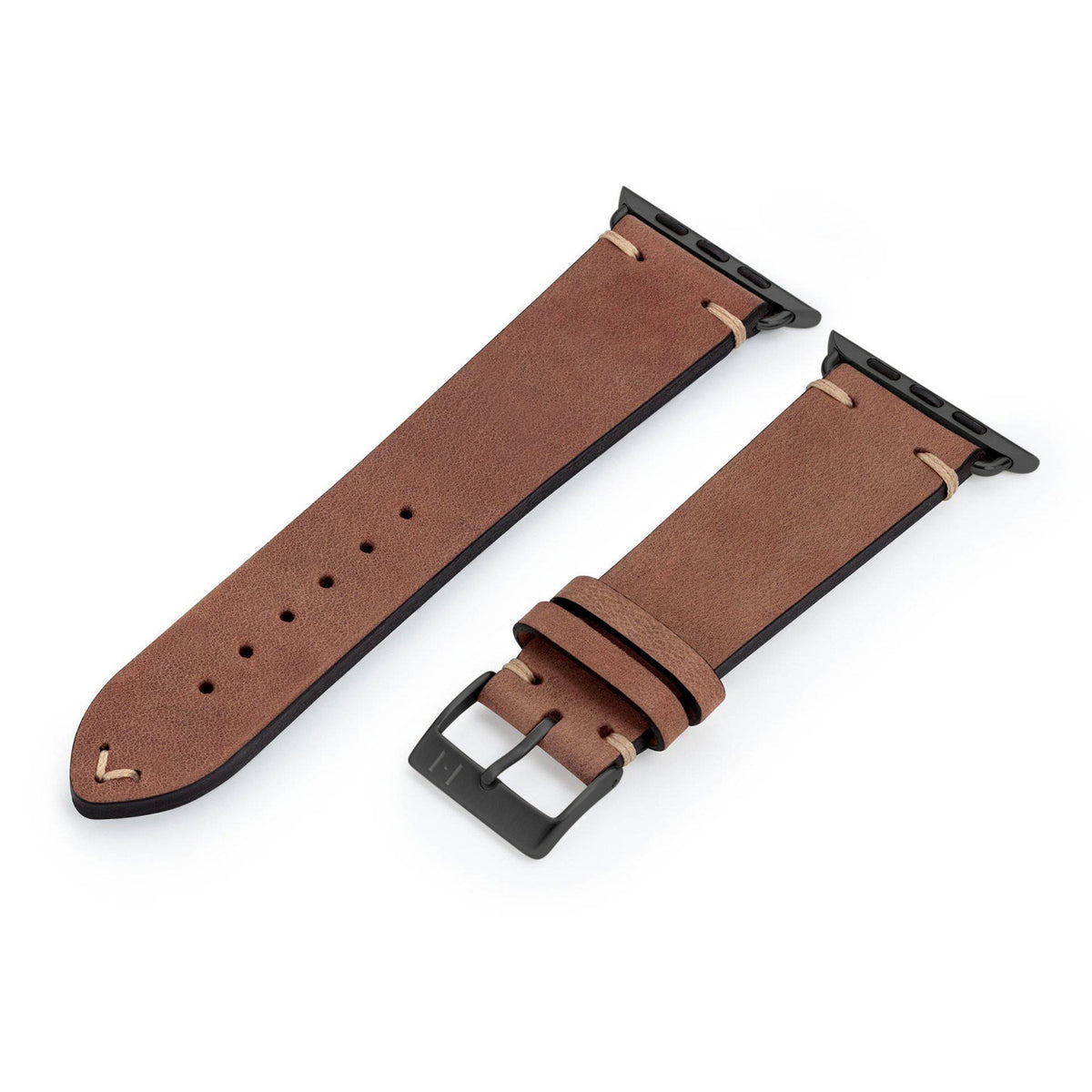 Apple Watch Armband Vintage-Strap &quot;UHLENHORST&quot; (Vegetabiles Vintage Leder) – Braun