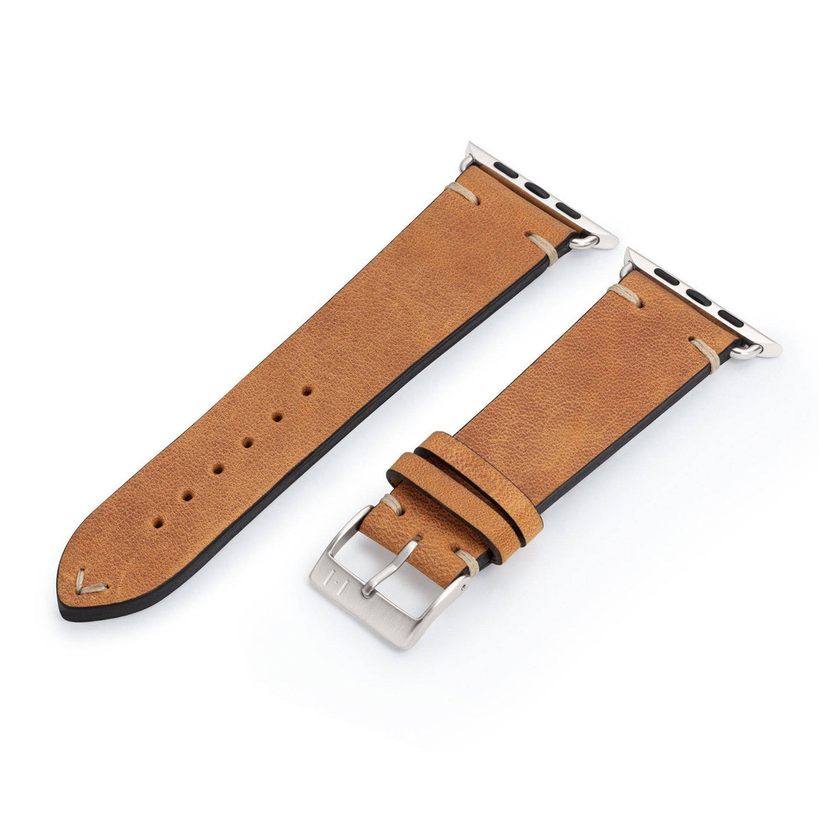 Apple Watch Armband Vintage-Strap &quot;UHLENHORST&quot; (Vegetabiles Vintage Leder) – Cognac