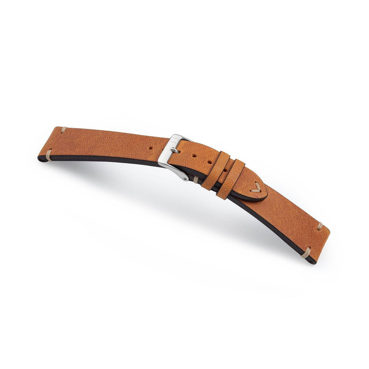 Watch strap &quot;UHLENHORST&quot; (vegetable vintage leather) - silver clasp