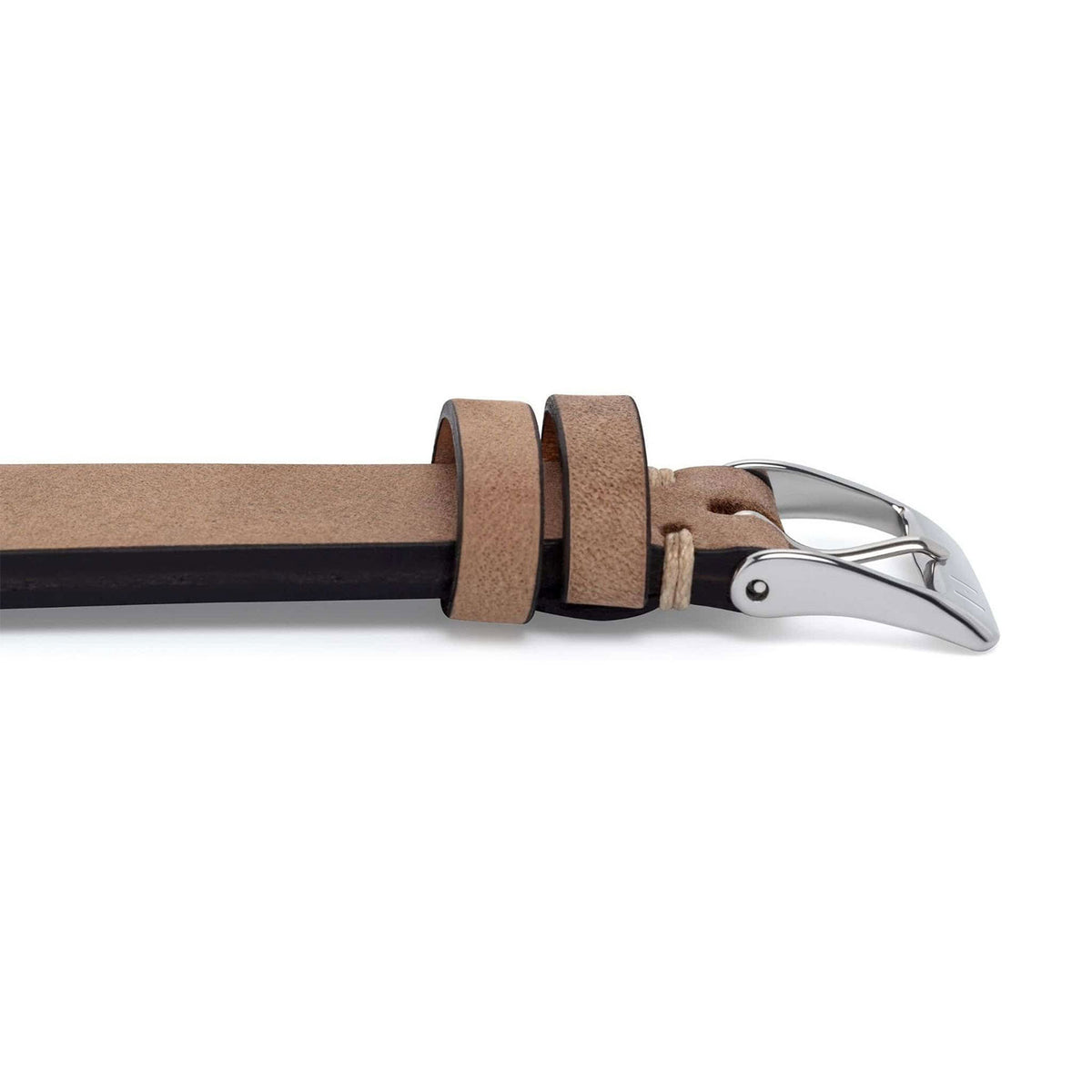 Watch strap &quot;UHLENHORST&quot; (vegetable vintage leather) - silver clasp