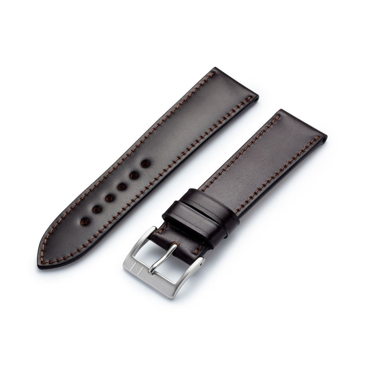Watch strap &quot;WINTERHUDE&quot; (Shell Cordovan) - silver clasp