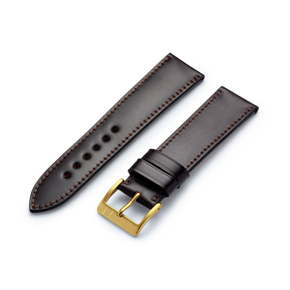 Watch strap &quot;WINTERHUDE&quot; (Shell Cordovan) - gold clasp