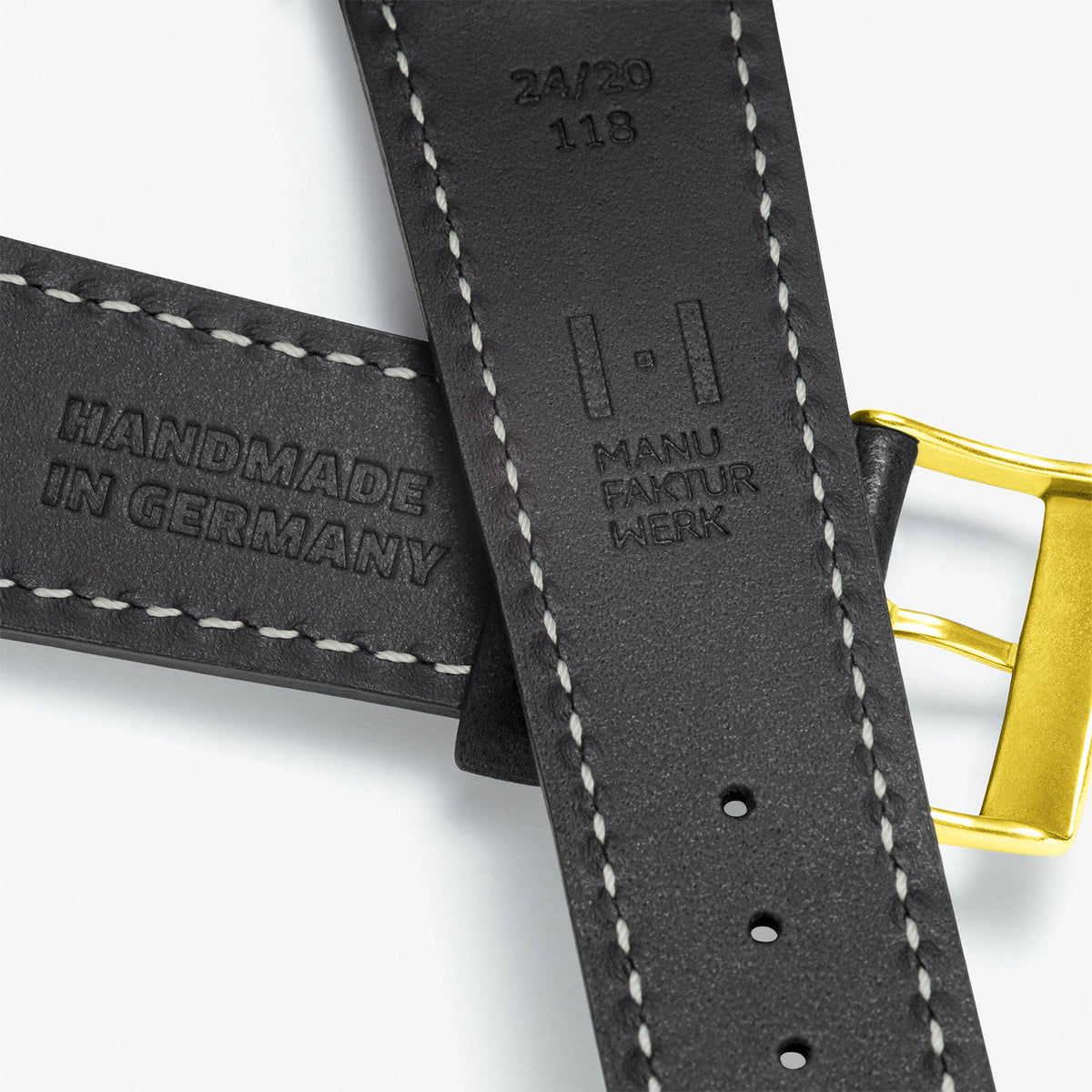 Cinturino In Vera Pelle Nera Da 19 Mm, 20 Mm E 22 Mm, Adatto - Foto 2