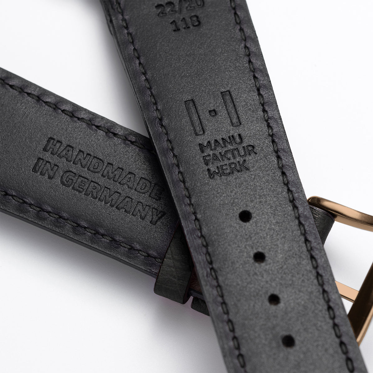 Bracelet en cuir Apple Watch en cuir d&#39;autruche &quot;OBERKASSEL&quot; - noir