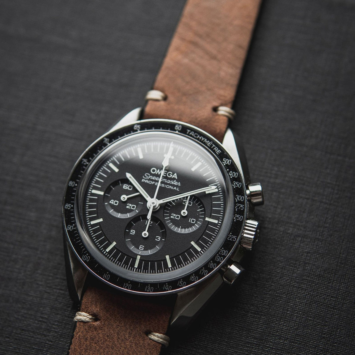 Watch strap &quot;UHLENHORST&quot; (vegetable vintage leather) - golden clasp