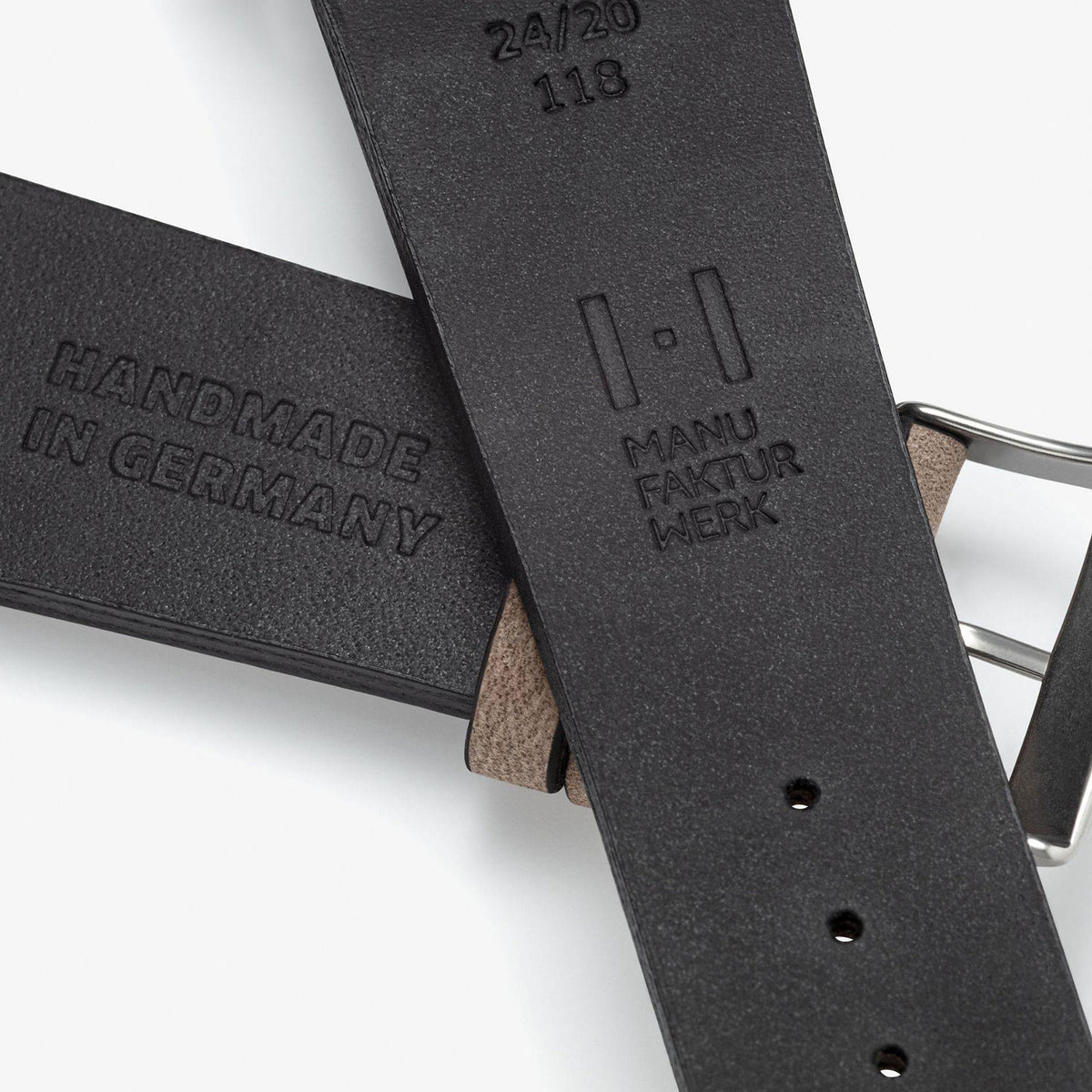 Watch strap &quot;UHLENHORST&quot; (vegetable vintage leather) - silver clasp