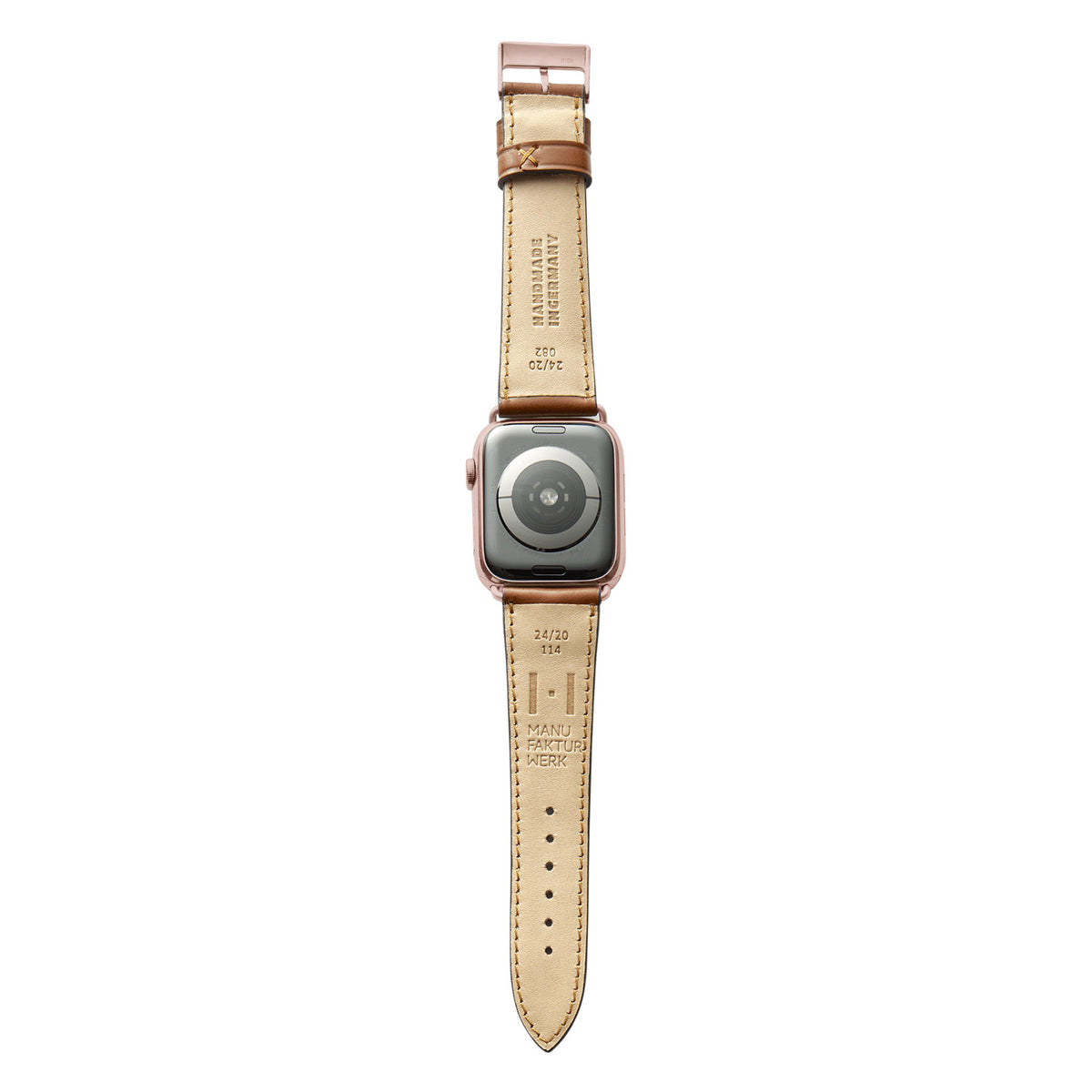 Apple Watch Leren Bandje in Shell Cordovan &quot;WINTERHUDE&quot; - Cognac