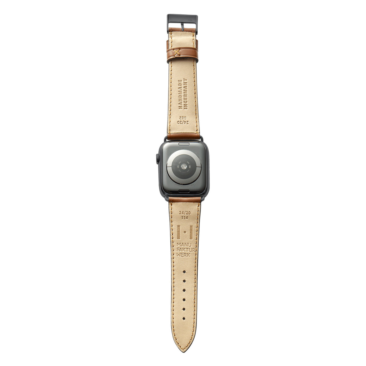 Correa de cuero Apple Watch hecha de Shell Cordovan &quot;WINTERHUDE&quot; - Coñac